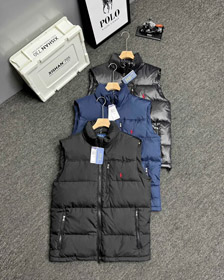 Polo Ralph Lauren Logo haftowane błysk kołnierz w dół kamizelka-4273  