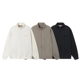 Essentials pełny kolor liter druk błysk długi rękaw płaszcz kurtka-4366  