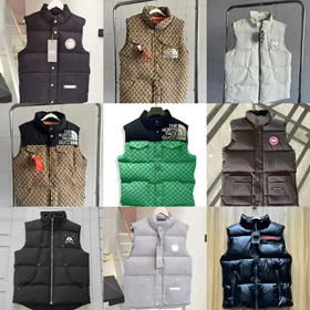 The North Face Gucci Canada Goose logo błysk zamkowy - haftowane pisma w dół kamizelka-4389  