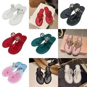 Tory Bury Nowy diament płaskie dno kapcie damskie ins modne plaża tanga palca nit strass flip flops-  